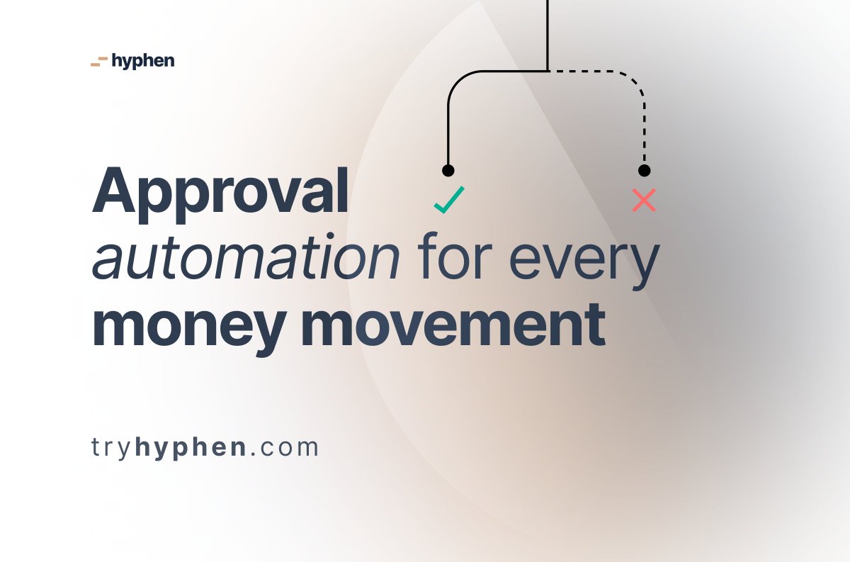 tryhyphen's tweet photo. Simplify, and control your payment approval process. Streamline your payment approval process and policies, keep both data, and payment reconciled everytime. 

#nocode #payments #accounting #financialoperations https://t.co/aFwwV1nMY8