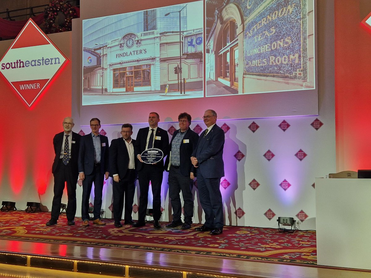 Exciting news!🎉 We've won the @NRHAwd award for our restoration at Findlater’s Corner. Teaming up with @BOLarchitect and @FrankhamGroup , we proudly received the @Se_Railway Commercial Restoration Award for reviving the arches under London Bridge🏆🚂