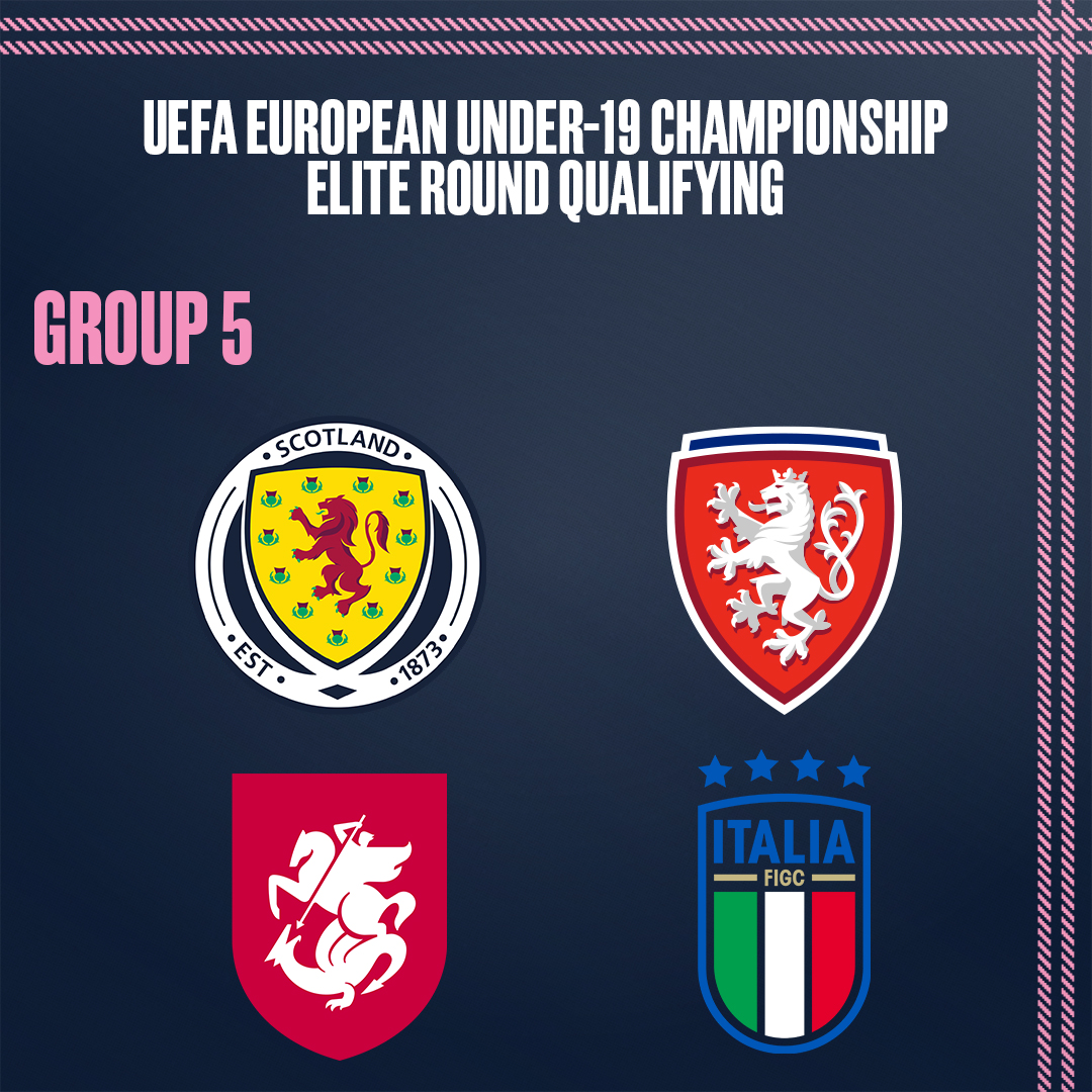 #SCO19s | Our Men's Under-19s have been drawn into Group 5 for #U19EURO Elite Round qualifying.

🏴󠁧󠁢󠁳󠁣󠁴󠁿 Scotland
🇨🇿 Czechia
🇬🇪 Georgia
🇮🇹 Italy

#YoungTeam