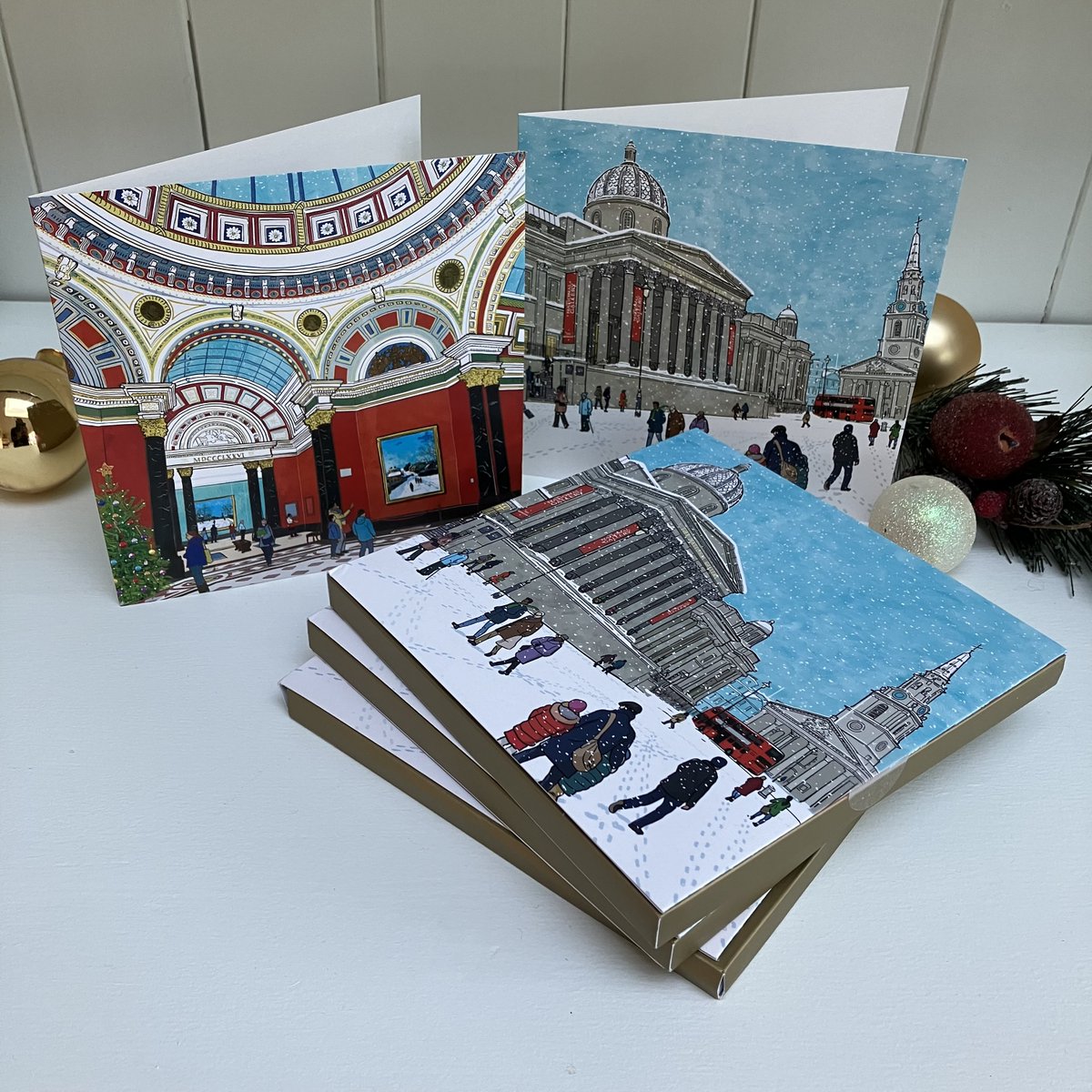 arillustrate's tweet photo. Christmas for me begins in March working on illustration styles for festive projects. This year one set inspired by Monet &amp; one by the @NationalGallery I’m pleased to say here are the results of this years Christmas card packs commissioned by the @NationalGallery #MerryChristmas https://t.co/R1YRQWIJeT