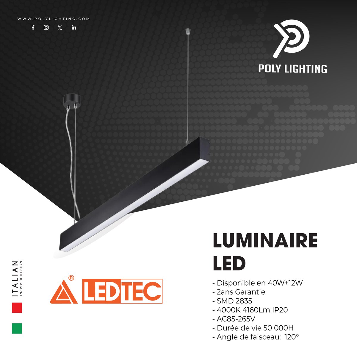 ▶️ LUMINAIRE ALUMINIUM SMD 40W+12W
➡️➡️➡️ polylighting.net/fr/luminaires-…

✅Pour toute demande de devis contactez nous par message privé ou rendez nous visite à notre showroom :
🏠 TUNIS : 27 253 997 - 27 253 998
🏠 Sousse :  27 253 989 - 29 416 270