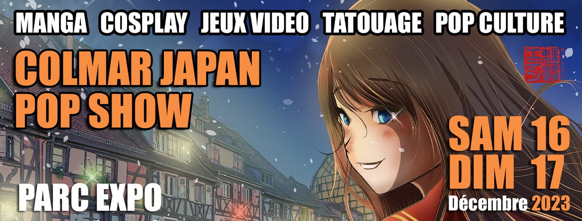 JAPAN POP SHOW au Parc des Expositions de Colmar
📷 Manga, cosplay, jeux vidéos, pop culture...
📆 16 et 17 décembre 2023
👉 bold-production.fr/colmar/
#colmar #colmarexpo #japan #popculture #popshow #manga #cosplay #jeuxvideos #alsace