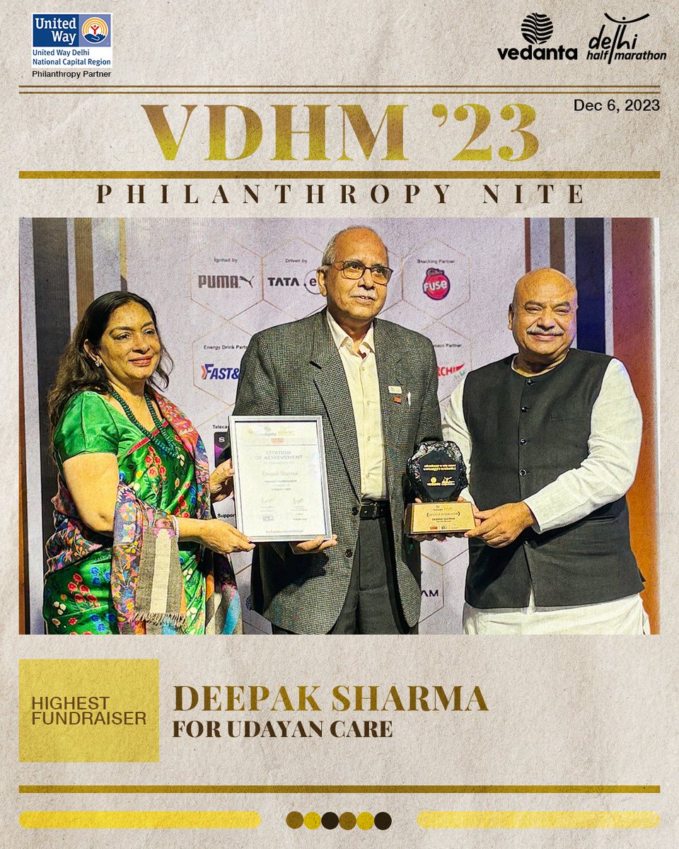 DelhiHM_'s tweet image. Presenting the 𝐓𝐨𝐩 𝟓 𝐅𝐮𝐧𝐝𝐫𝐚𝐢𝐬𝐞𝐫𝐬 of #VedantaDHM23 for their contribution and support 🙌

1️⃣ Deepak Sharma for Udayan Care
2️⃣ Anil Chawla for Vipla Foundation
3️⃣ Krishan Sharma for UshaKiran
4️⃣ Anjali Hegde for Udayan Care
5️⃣ Govind Sharma for CRY

#RangDeDilli