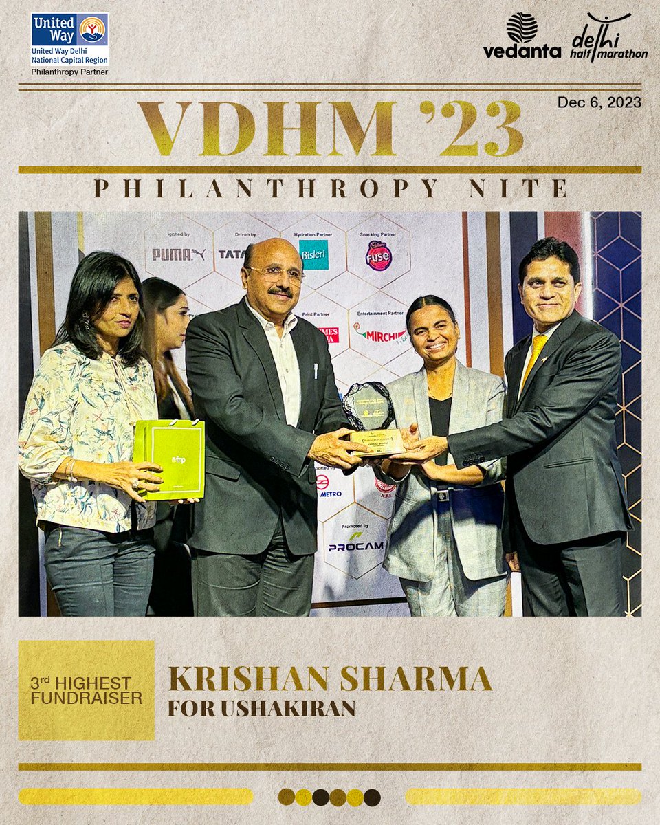 DelhiHM_'s tweet image. Presenting the 𝐓𝐨𝐩 𝟓 𝐅𝐮𝐧𝐝𝐫𝐚𝐢𝐬𝐞𝐫𝐬 of #VedantaDHM23 for their contribution and support 🙌

1️⃣ Deepak Sharma for Udayan Care
2️⃣ Anil Chawla for Vipla Foundation
3️⃣ Krishan Sharma for UshaKiran
4️⃣ Anjali Hegde for Udayan Care
5️⃣ Govind Sharma for CRY

#RangDeDilli