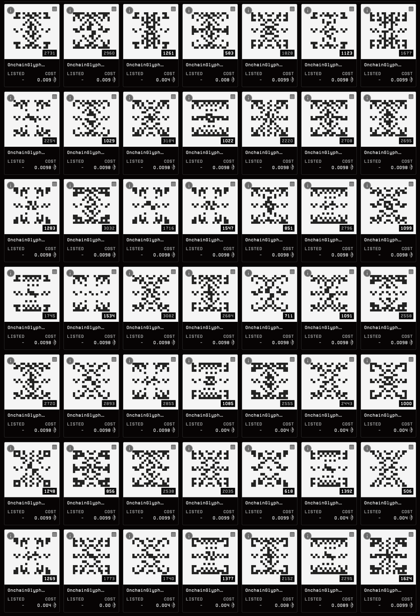 Last few days to join <a href="/0xmonas/">Monas</a> &amp; <a href="/onchainglyphs/">OnchainGlyphs</a> 

He is giving away <a href="/OnChainMonkey/">OnChainMonkey®</a> #7048 for a lucky holder for the culture.

Here is my gang and i love results
Only 3333 items and floor is FREE now 🔥

Show me your OnchainGlyphs👇🏼