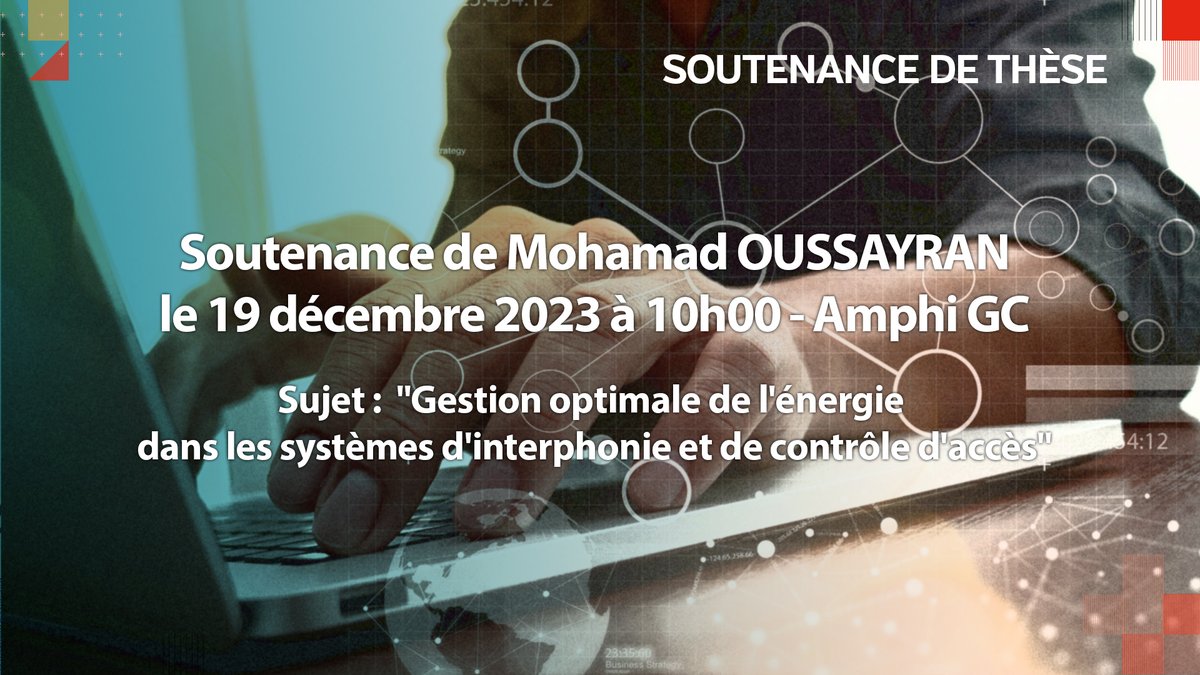 Soutenance de #thèse mardi 19 décembre 2023 à 10h @INSA_Rennes | Spécialité : #Télécommunications ➕insa-rennes.fr/actualites/det… #doctorat #PhD #Rennes cc @DoctoratBZH @IETR_Lab