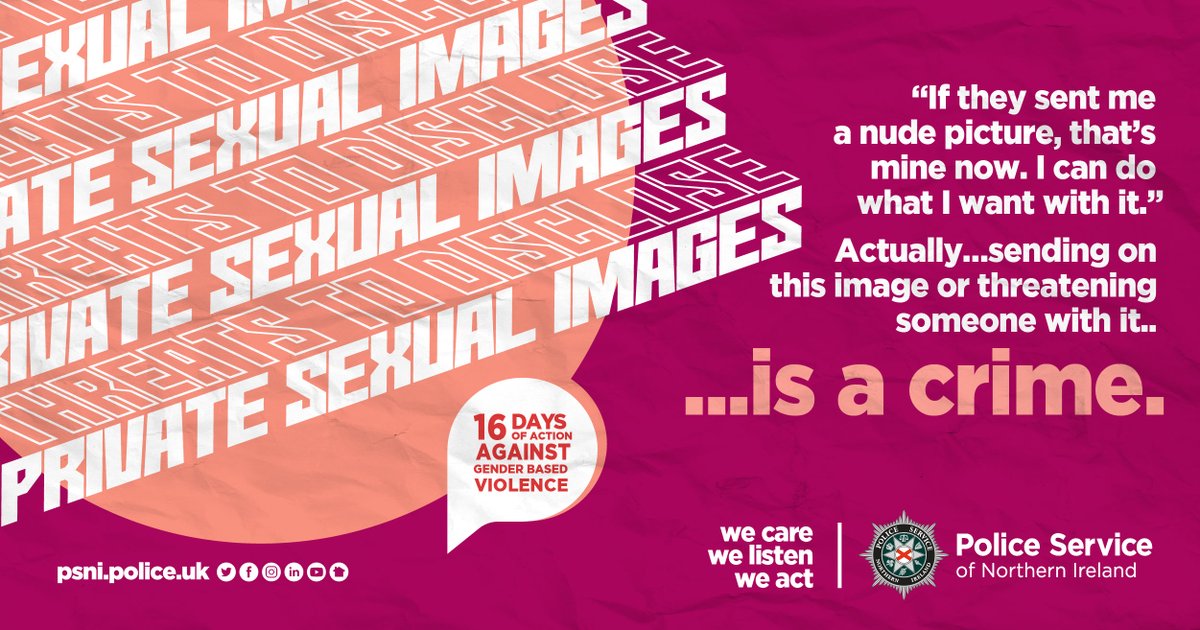 If someone shares an intimate image with you, keep it private. Threatening to disclose a private sexual image is now a crime that could land you up to two years in prison and 10 years on the sex offender register. Find out more: orlo.uk/Nk7hL #16Days