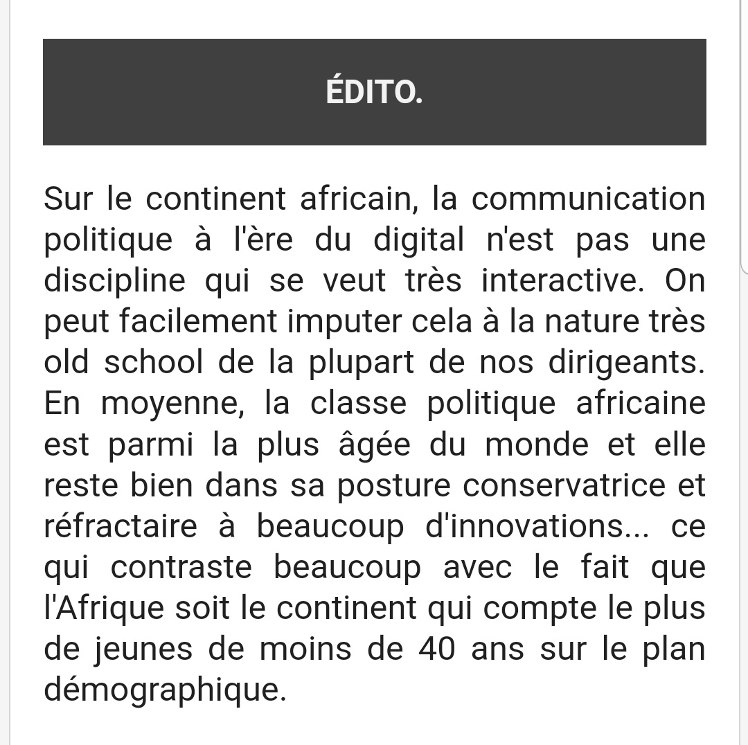 DanielNgongang's tweet photo. Cette semaine, je signe l'éditorial (en français svp 😅) de la newsletter @africa_digest ou je parle de la communication de l'Honorable Nourane Fotsing.  A big thanks to @PaolaAudrey for the opportunity. Cliquez ici pour lire et abonnez-vous 🙏🏽: https://t.co/uuEkFw8KBI https://t.co/QNpdRkf1j9
