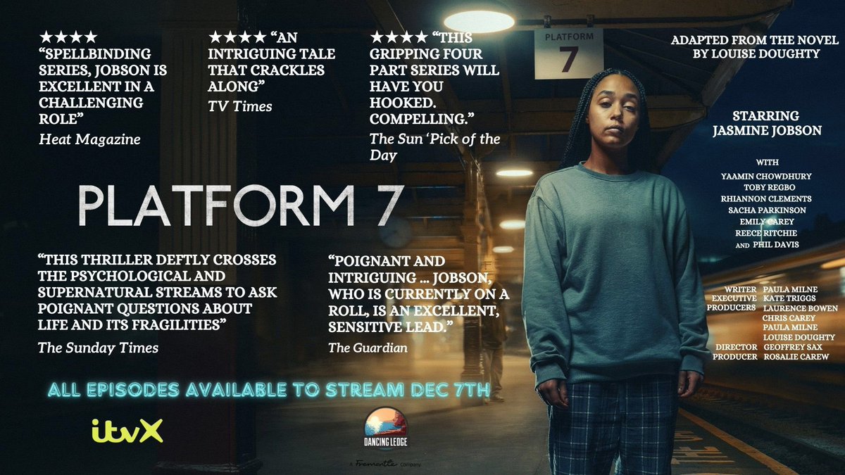 We’re delighted that #Platform7 is launching on <a href="/ITVX/">ITVX</a> today adapted by Paula Milne from <a href="/DoughtyLouise/">Louise Doughty</a>’s wonderful novel and starring the outstanding <a href="/jobson_jasmine/">Jasmine Jobson</a> and #TonyRegbo with <a href="/PhilDavis6/">Phil Davis</a>