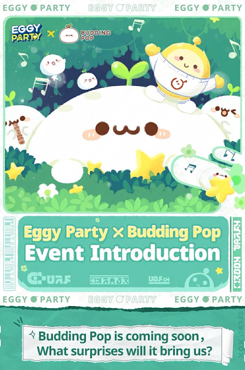 eggypartyglobal's tweet photo. BUDDING POP's crossover is just around the corner, are you ready Eggies?  

Come to Eggy Party and let's have a hula fun with BUDDING POP! See you there! 🎉

#EggyParty #BUDDINGPOP #EggyPartyxBUDDINGPOP https://t.co/SG9yAx4pPh