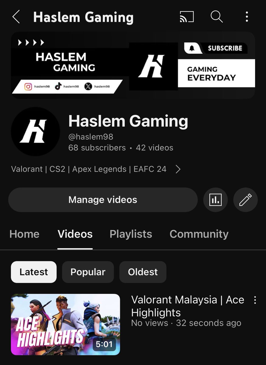 haslem98's tweet photo. Valorant Malaysia | Ace Highlights https://t.co/mIG4NPt4FE via @YouTube https://t.co/LxkAADdiOr