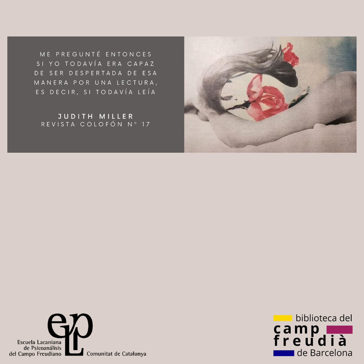 Recordando a Judith Miller, a 6 años de su partida. 
“Me pregunté entonces si yo todavía era capaz de ser despertada de esa manera por una lectura, es decir, si todavía leía” Revista Colofón # 17