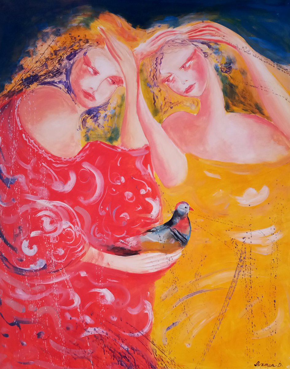 🎨Gemini sisters, 2020 | oil on canvas | 100x80cm #oiloncanvas #artforsale #Armenia #Yerevan