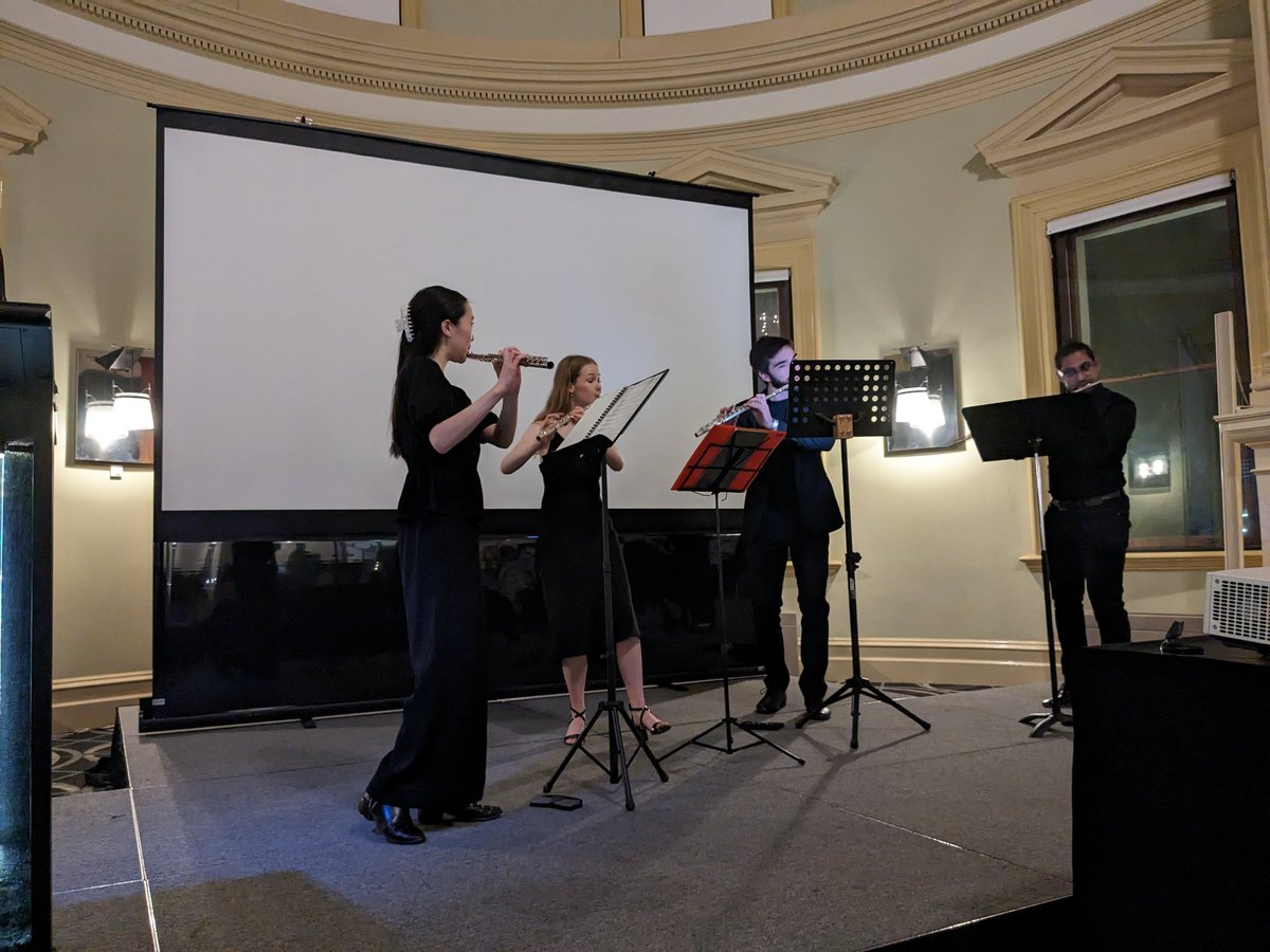 Listening to the  lovely Jacaranda Flute Collective at the <a href="/ATSE_au/">Academy of Technological Sciences & Engineering</a> Qld dinner