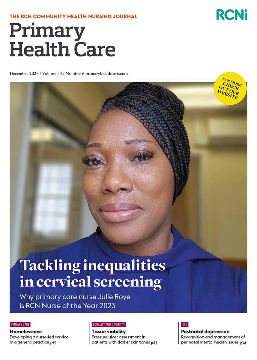 Primary Health Care (@rcni_phc) on Twitter photo December's Primary Health Care journal is live - featuring <a href="/JulieRoye1/">Julie Roye RN ANP BSc MSc QN RCN Nurse of the Year</a>
Plus what the workforce plan means for you, lung cancer, setting up a business and much more <a href="/SamSherrington/">Sam Sherrington RN DN QN FQNI MSc đź’™</a> <a href="/louisebrady17/">louise brady RN đź’™ đź’š</a> <a href="/CrystalOldman/">Dr Crystal Oldman CBE EdD RN RHV QN FRCN</a> <a href="/HeatherBain9/">Heather Bain đź’™</a> <a href="/RCNGPNForum/">RCN GPN Forum đź’™</a> <a href="/RCNDNForum/">RCN District and Community Nursing Forum</a> <a href="/nurses4ph/">RCN Public Health Forum</a> <a href="/iHealthVisiting/">iHV</a> December's Primary Health Care journal is live - featuring <a href="/JulieRoye1/">Julie Roye RN ANP BSc MSc QN RCN Nurse of the Year</a>
Plus what the workforce plan means for you, lung cancer, setting up a business and much more <a href="/SamSherrington/">Sam Sherrington RN DN QN FQNI MSc đź’™</a> <a href="/louisebrady17/">louise brady RN đź’™ đź’š</a> <a href="/CrystalOldman/">Dr Crystal Oldman CBE EdD RN RHV QN FRCN</a> <a href="/HeatherBain9/">Heather Bain đź’™</a> <a href="/RCNGPNForum/">RCN GPN Forum đź’™</a> <a href="/RCNDNForum/">RCN District and Community Nursing Forum</a> <a href="/nurses4ph/">RCN Public Health Forum</a> <a href="/iHealthVisiting/">iHV</a>