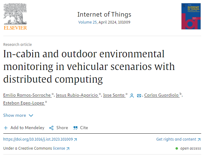 AssistIot's tweet image. #LearnaboutASSISTIoT: The  “In-cabin and outdoor environmental monitoring in vehicular scenarios with distributed computing”, paper is available! The paper has been accepted in the context of @ElsevierConnect IoT Magazine. 🔗sciencedirect.com/science/articl… 
 @EU_CloudEdgeIoT @hipeac