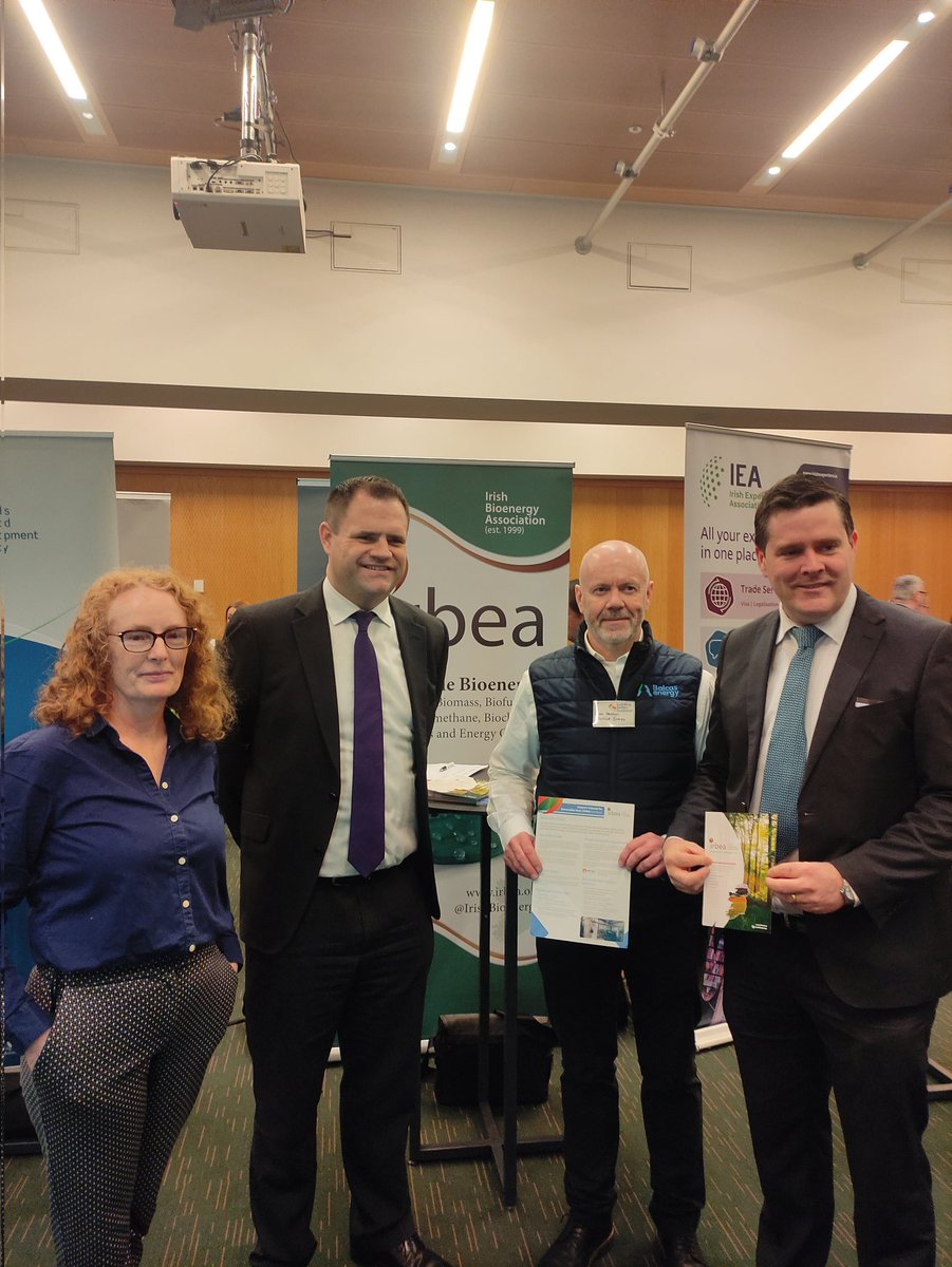 Pleased to meet Deputy @nealerichmond Minister for State for Business, Employment & Retail. IrBEA are exhibiting @DeptEnterprise #BuildingBetterBusiness today, pictured (LtoR) Teresa OBrien, @IrishBioenergy Neale Richmond T.D.,  @HattonColm @BalcasEnergy @finan_sean