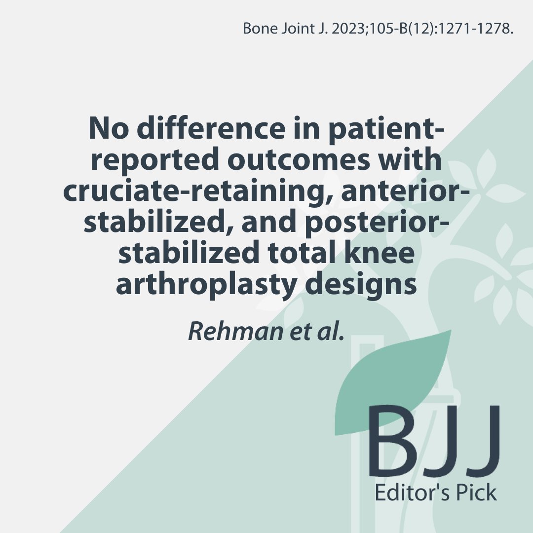 This shows how difficult it is to differentiate clinically between different configurations of one particular #knee #arthroplasty. It's unlikely to change clinical practice &amp; we should consider what other variables play into surgical decision making.

boneandjoint.org.uk/Article/10.130…