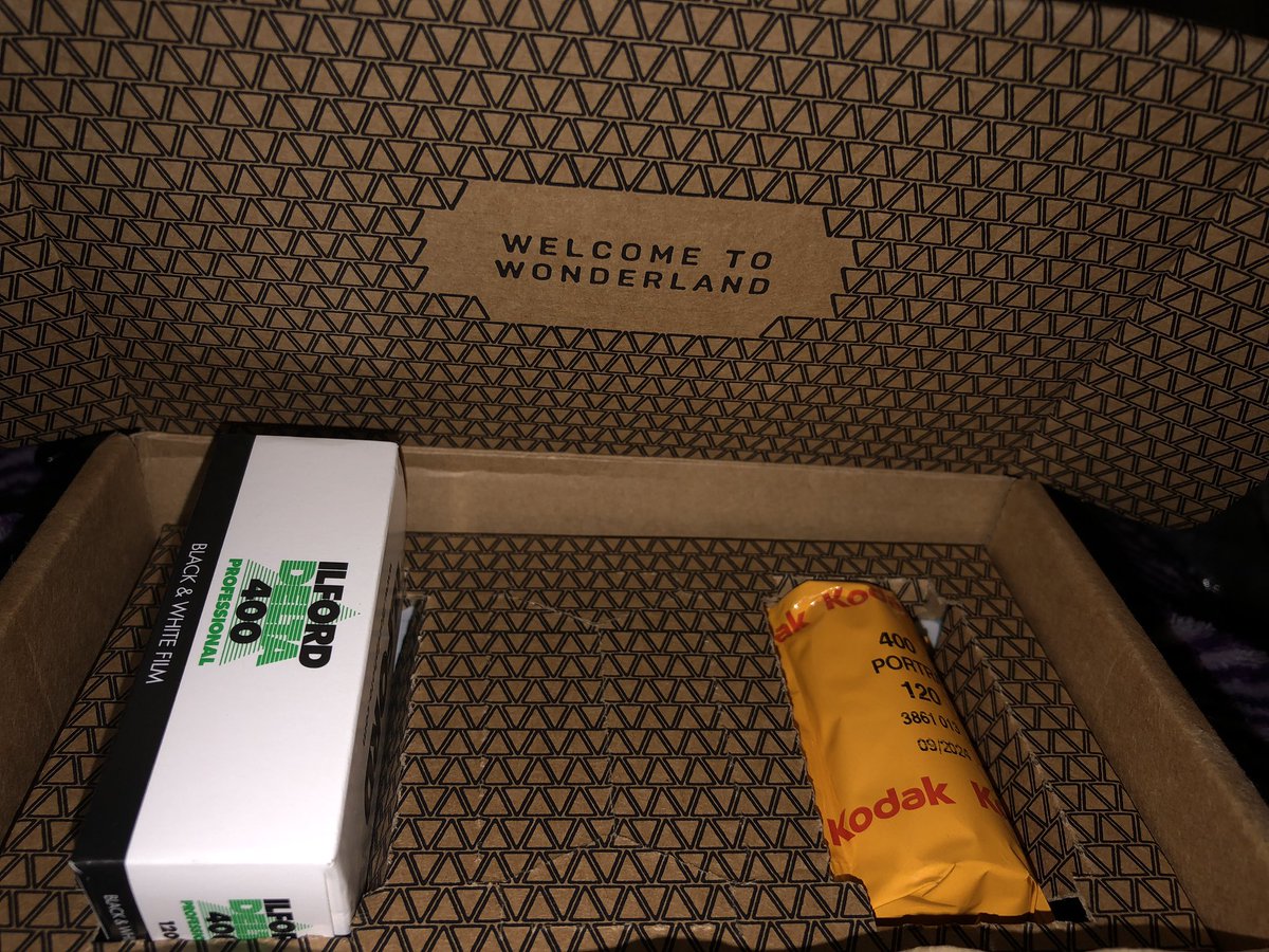 I received this package of film directly from @AnalogueWLand yesterday. There was no note as to who it was from. So, I'm baffled. Perhaps from my <a href="/EMULSIVEsanta/">#EMULSIVEsanta</a> ??