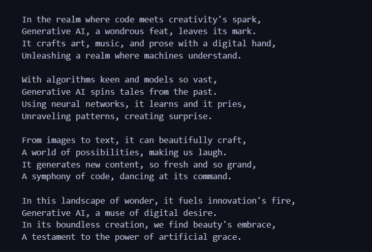 aayman_khalid's tweet photo. Artificial Intelligence in praise of Artificial intelligence😱
#AIpoetry #Machinelearningcreativity #NeuralNetworkverse https://t.co/GYiMZZcbNS