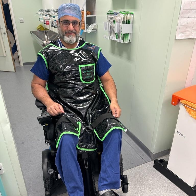 A year ago, Mo, a Consultant Surgeon at @uhbtrust, returned to surgery after becoming paralysed.

‘It's only possible due to amazing support from @uhbtrust, the NHS, and colleagues.’

Mo now uses a wheelchair allowing him to continue his beloved job. #UKDisabilityHistoryMonth