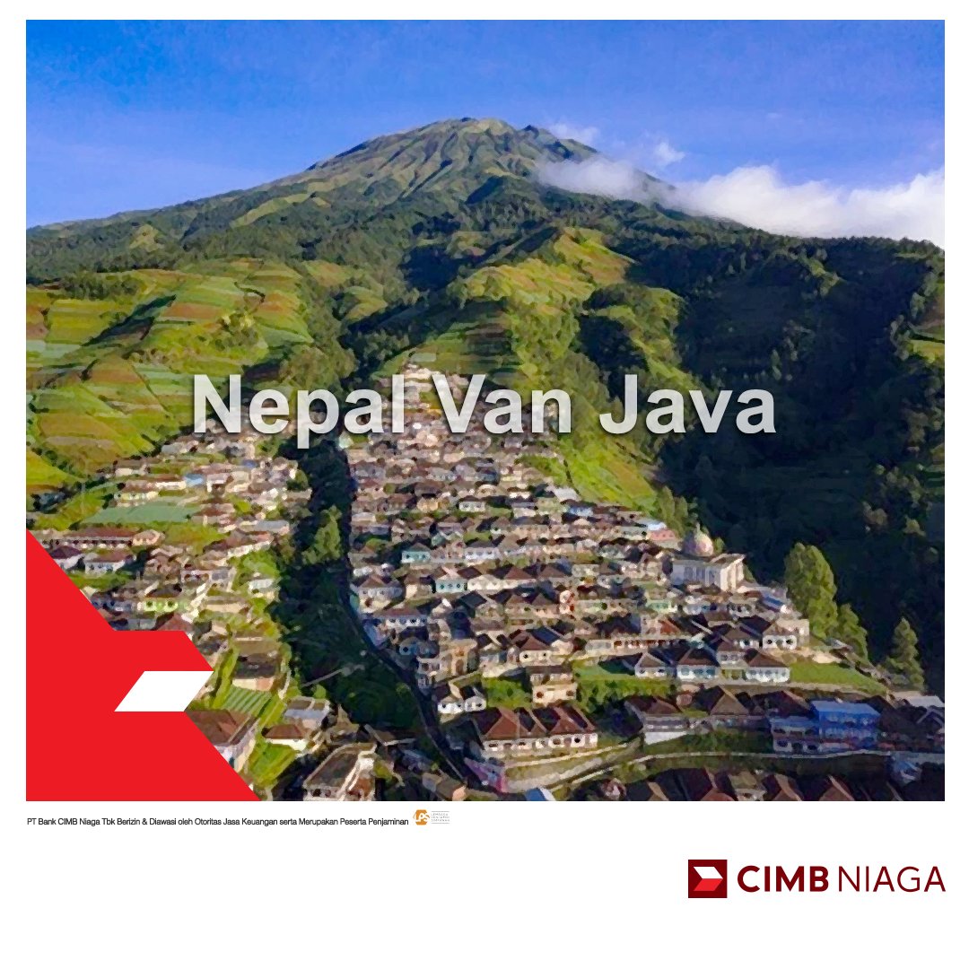 CIMBNiaga's tweet image. 9. #NepalVanJava  
Panorama indahnya di nepal, bisa kalian nikmati dulu versi di Magelang nih. Letaknya berada di Lereng Gunung Sumbing, jadi akses perjalanannya pun banyak tanjakan, pastikan kendaraan kalian kuat ya untuk melewati akses jalan ini. 
Kalian ngga akan merasa…
