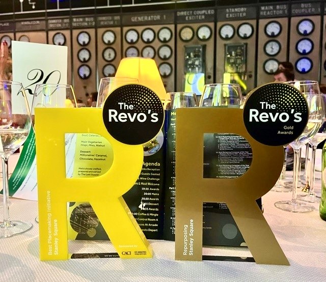 We are delighted that Altered Space’s Stanley Square won both The Revo Best Placemaking Initiative and The Revo Gold Repurposing awards last night at the 2023 @RevoLatest Awards. Congratulations to Altered Space and the entire project team! #TheRevos2023 #collaboration #community