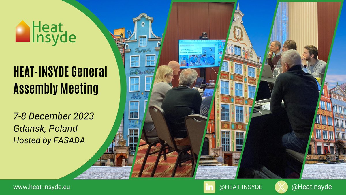 🔋The #HEATINSIDEGA meeting kicked off earlier today!
🗣️The partners are gathered in Gdansk hosted by the Polish partner #FASADA
🏘️Time to discuss the current status of the demo sites and the next steps for the delivery and installation of the heat battery over the coming months!