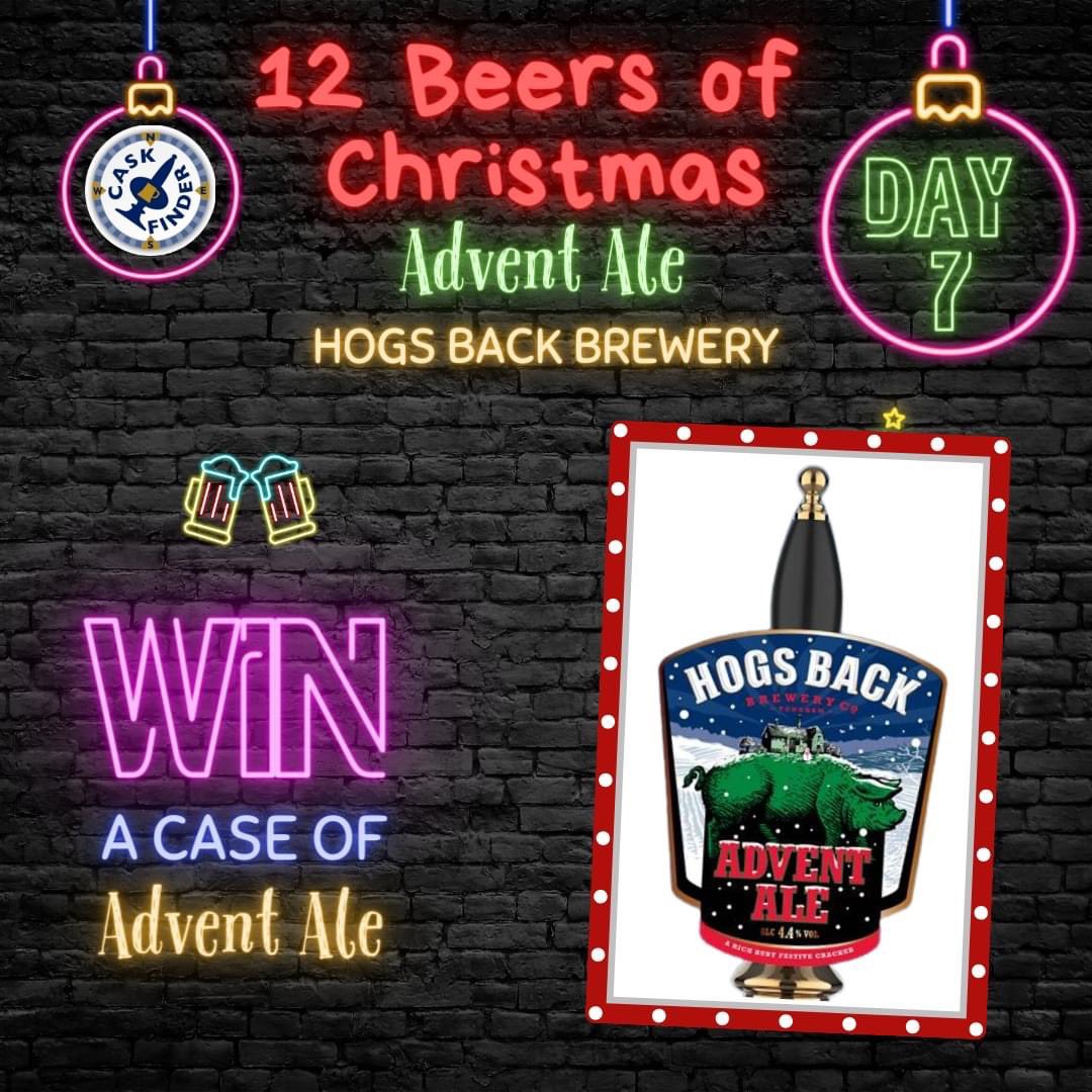 🎄12 BEERS of Christmas GIVEAWAY!  

Day 7 is <a href="/HogsBackBrewery/">Hogs Back Brewery</a> Advent Ale

WIN a case of Advent Ale

✅Retweet
✅Tag a friend 
✅Follow <a href="/CaskFinder/">CaskFinder</a> &amp; <a href="/HogsBackBrewery/">Hogs Back Brewery</a>  (we do check)

T&amp;C's apply. Competition closes at 11pm 7th Dec. Also running on Facebook &amp; Instagram