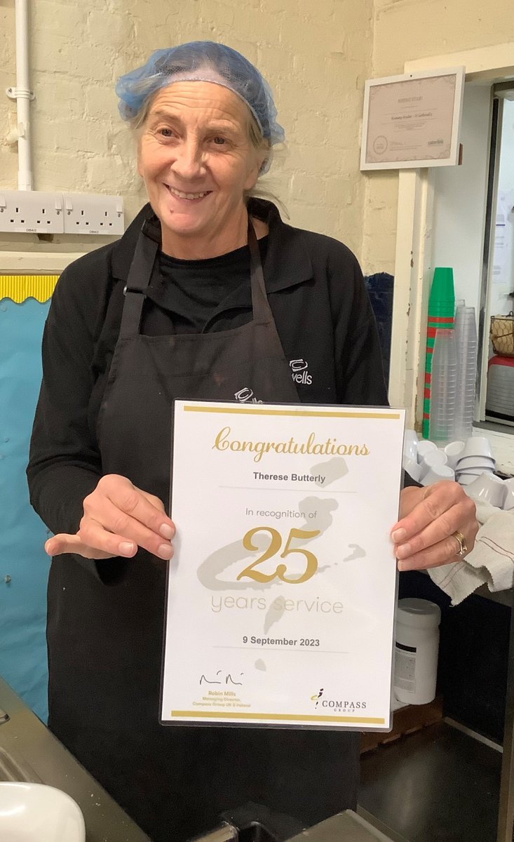GabrielsSchool's tweet image. Congratulations to our chef who has been devoted to making sure our children and staff are all well fed every school day for 25 years! Thank you chef Terry! #schooldinners #schoolkitchen #schoolmeals