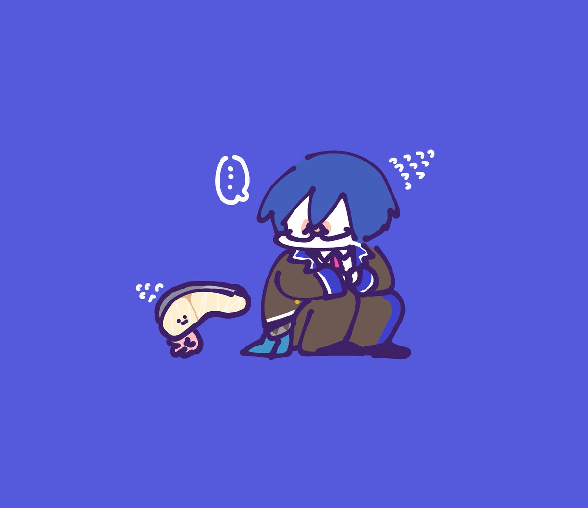 カイト(ボーカロイド) 「さわらくんとレオニ兄さん( ¨̮ ) #prsk_FA 」|袁のイラスト