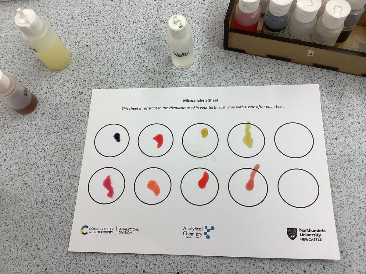 BSBDChemistry's tweet image. More #microscale chemistry this morning with 8f. Testing household substances with universal indicator and with phenolphthalein. Taking a record of their work with photos to upload to their @Showbie practical record for future reference #boltonchem