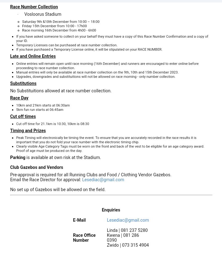 LesediClub's tweet photo. Runners who entered LAC half marathon must have received their race numbers from yesterday, please check the information about collection and manual entries. https://t.co/tkzpRjKq2F