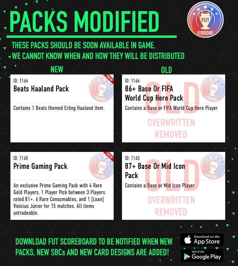 Fut_scoreboard's tweet photo. 🚨 NEW PACKS MODIFIED 🚨 https://t.co/PghPwzsm9v