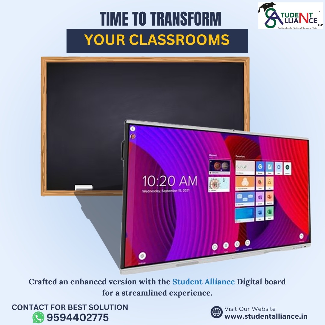 studentaliance's tweet photo. Revolutionize education with Student Alliance IFPD tech! Elevate teaching, create interactive learning spaces. Let's transform classrooms together! ππ
Contact Us For Demo.
+91-9594402775
#IFPD #StudentAlliance #EduRevolution #smartboard #digitalboard #ifpd #ifpdpanel #education https://t.co/5ZEoWyx8eb