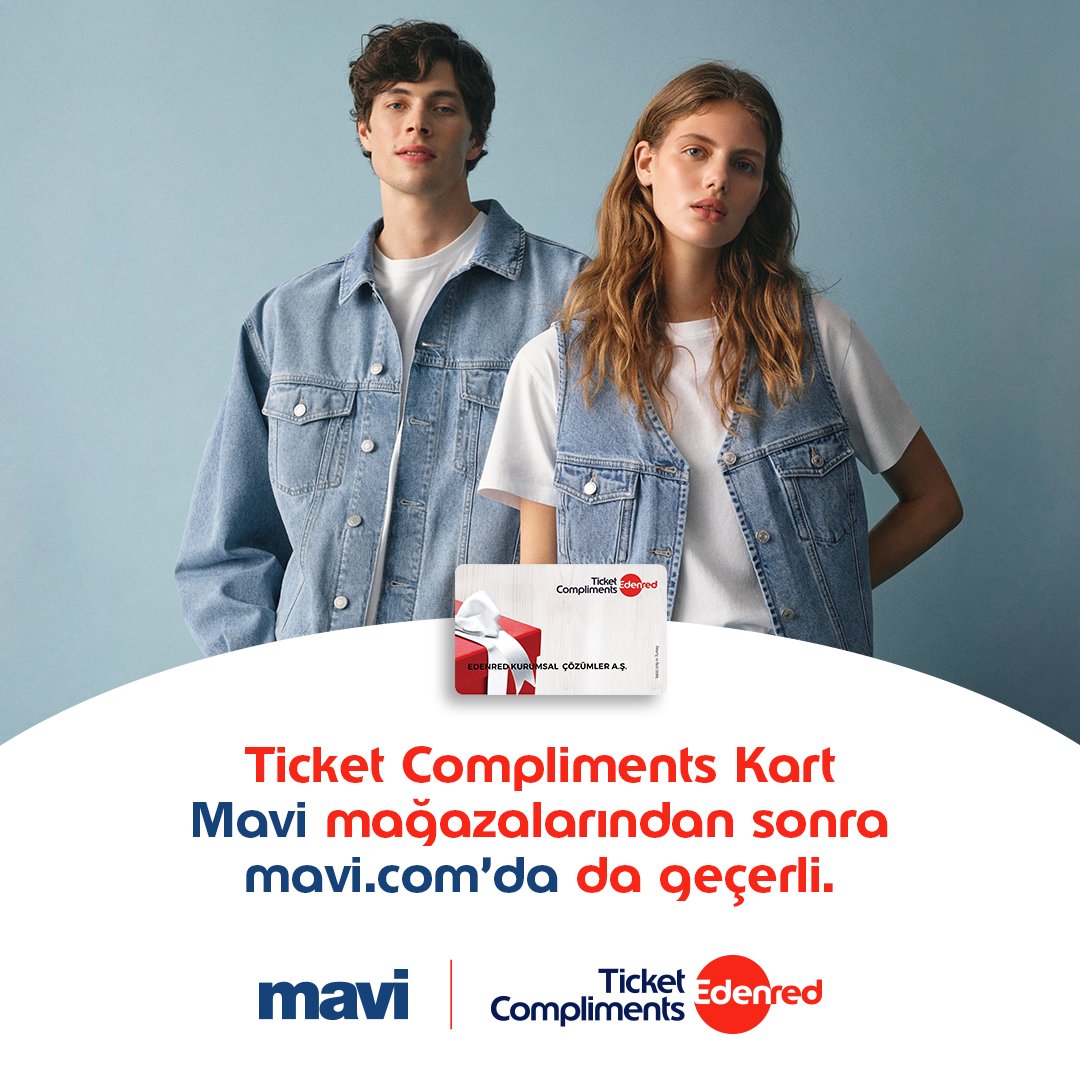 EdenredTurkiye's tweet photo. #TicketCompliments Kart artık https://t.co/aT6bELf82I'da da geçerli! 💙

Hayat tarzına, vücuda ve kalite beklentisine mükemmel uyan jean’ler ve lifestyle ürünler https://t.co/aT6bELf82I'da. https://t.co/Bd36CRYo3B