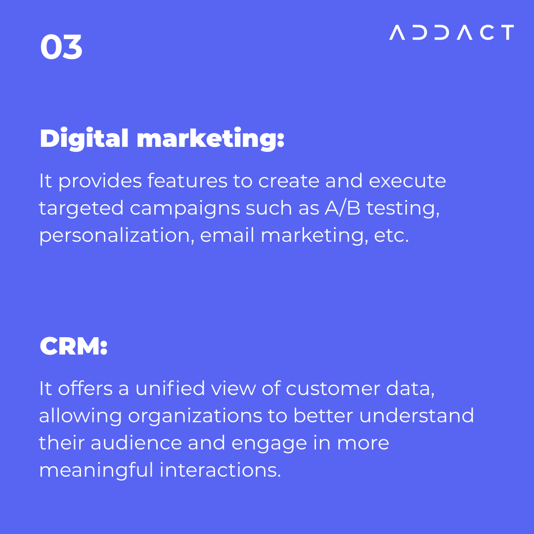 AddactTech's tweet photo. Some of the key use cases for Sitecore are web content management, e-commerce, digital marketing, CRM, and personalization among others.
Reach out to us if you require Sitecore development: https://t.co/sB48f9sX0S
#addact #sitecore #usecases #sitecoredevelopment https://t.co/or8ctJRGvb