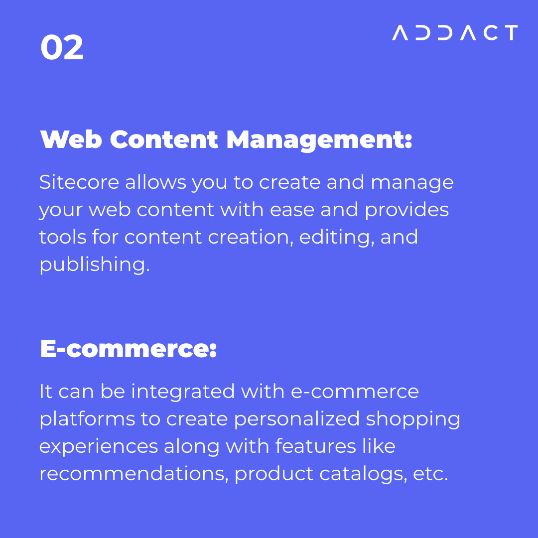 AddactTech's tweet photo. Some of the key use cases for Sitecore are web content management, e-commerce, digital marketing, CRM, and personalization among others.
Reach out to us if you require Sitecore development: https://t.co/sB48f9sX0S
#addact #sitecore #usecases #sitecoredevelopment https://t.co/or8ctJRGvb