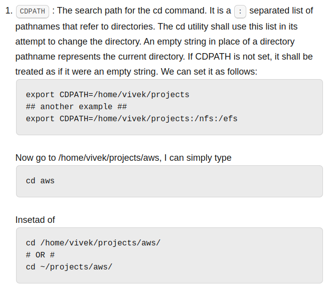 nixcraft's tweet photo. The "CDPATH" bash variable can easily navigate directories in the #Linux, #Unix, #macOS, or #FreeBSD terminal. See https://t.co/wp1qpVWexP & https://t.co/dOoMKQqoAJ for more info. https://t.co/O6qpXHIzZ5
