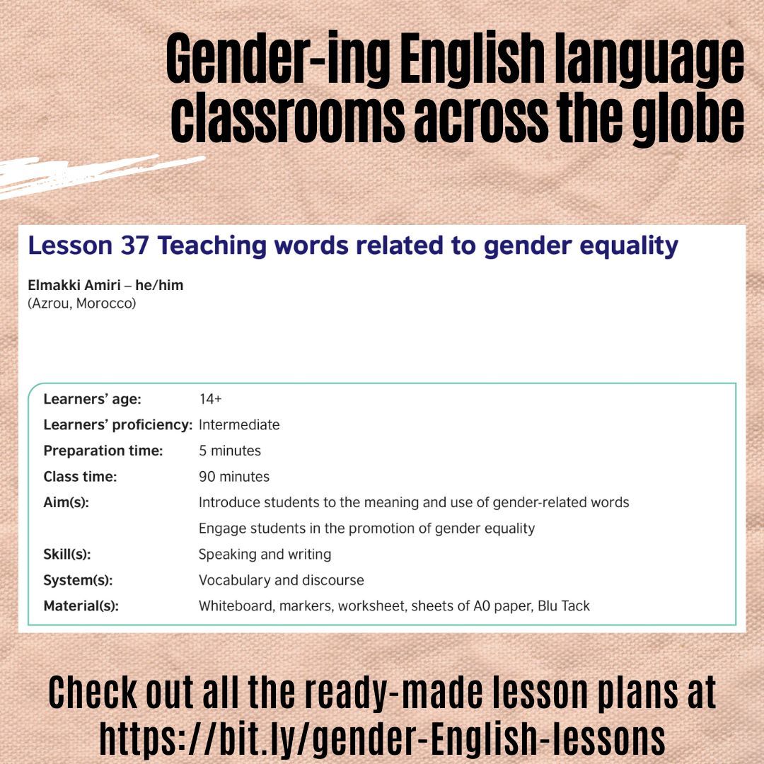Develop your English language students' vocabulary knowledge by introducing them to key words related to gender equality such as sex, gender, equality & rights. Check out Elmakki Amiri's lesson at bit.ly/gender-English… @TeachingEnglish @BritishCouncil