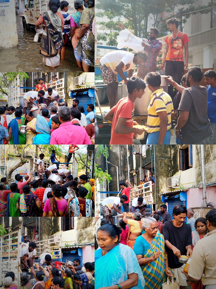 . Today 1⃣0⃣0⃣0⃣+ peoples' of #Adyar and #BesantNagar Kakan Colony affected by #CycloneMichuang  were given lunch on behalf of #Karthi People's Welfare Forum. 🌧

 #ChennaiRains2023
  #ChennaiFloods2023 #chennaicyclone
 #ChennaiCorporation @Karthi_Offl @prabhu_sr
@Karthi_AIFC