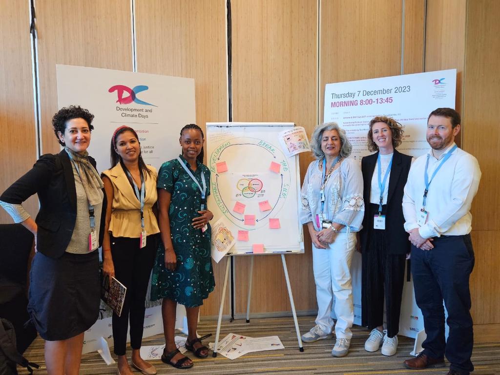 I joined the #DCDays23 organised by @IIED and partners today. 
After one week of taking in content at @COP28_UAE, it was good to dig deep & tap into some creative juices to explore the r/ship btn #LossAndDamage and #Adaptation with an amazing team. #WorkInProgress.
#Justice