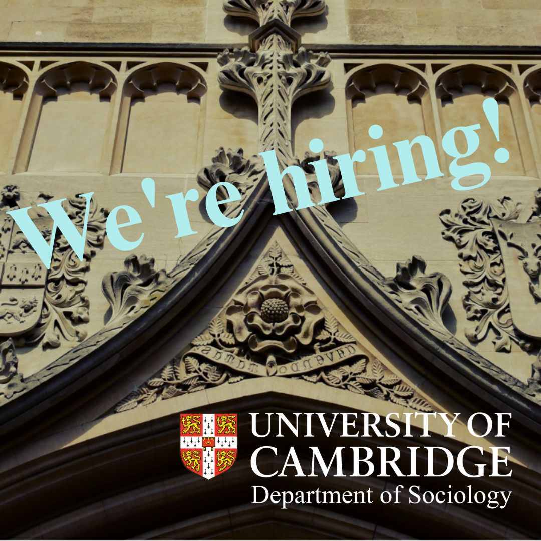 📢We’re looking for a Assistant Professor in the Sociology of Gender and Sexuality to join us in September 2024. Closing date: 15 January 2024 More information: jobs.cam.ac.uk/job/44230/