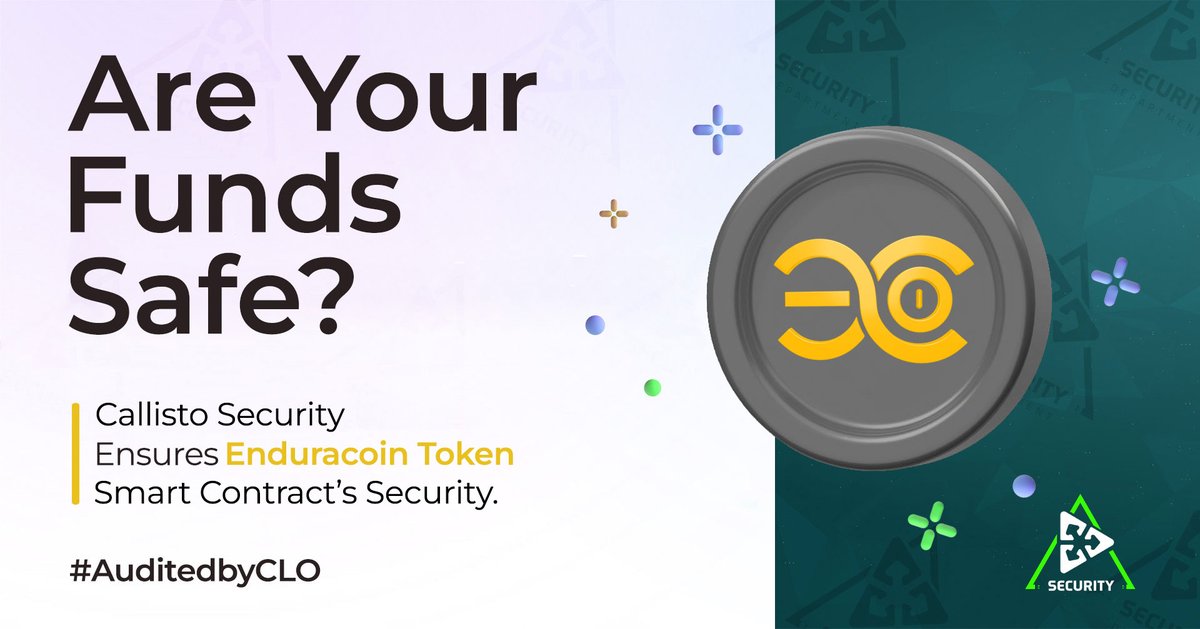 Callisto Security (@callistoaudits) on Twitter photo Hey, <a href="/Enduracoin/">The Enduracoin Foundation 🛡️</a> Community! Are Your Funds Safe?
Callisto Security has just completed the security audit of the #Enduracoin Token's #smartcontracts.
We're dedicated to ensuring the safety of your digital assets!
🔍 Read out the report on our blog:
📋clo.click/ENDURACOIN-Aud… Hey, <a href="/Enduracoin/">The Enduracoin Foundation 🛡️</a> Community! Are Your Funds Safe?
Callisto Security has just completed the security audit of the #Enduracoin Token's #smartcontracts.
We're dedicated to ensuring the safety of your digital assets!
🔍 Read out the report on our blog:
📋clo.click/ENDURACOIN-Aud…