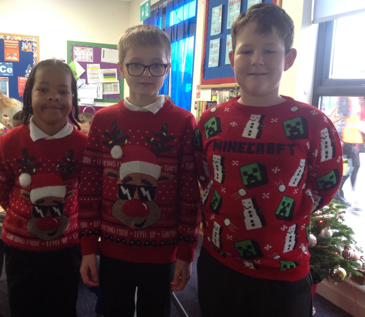 The boys are dressed for Christmas Jumper Day 🎄