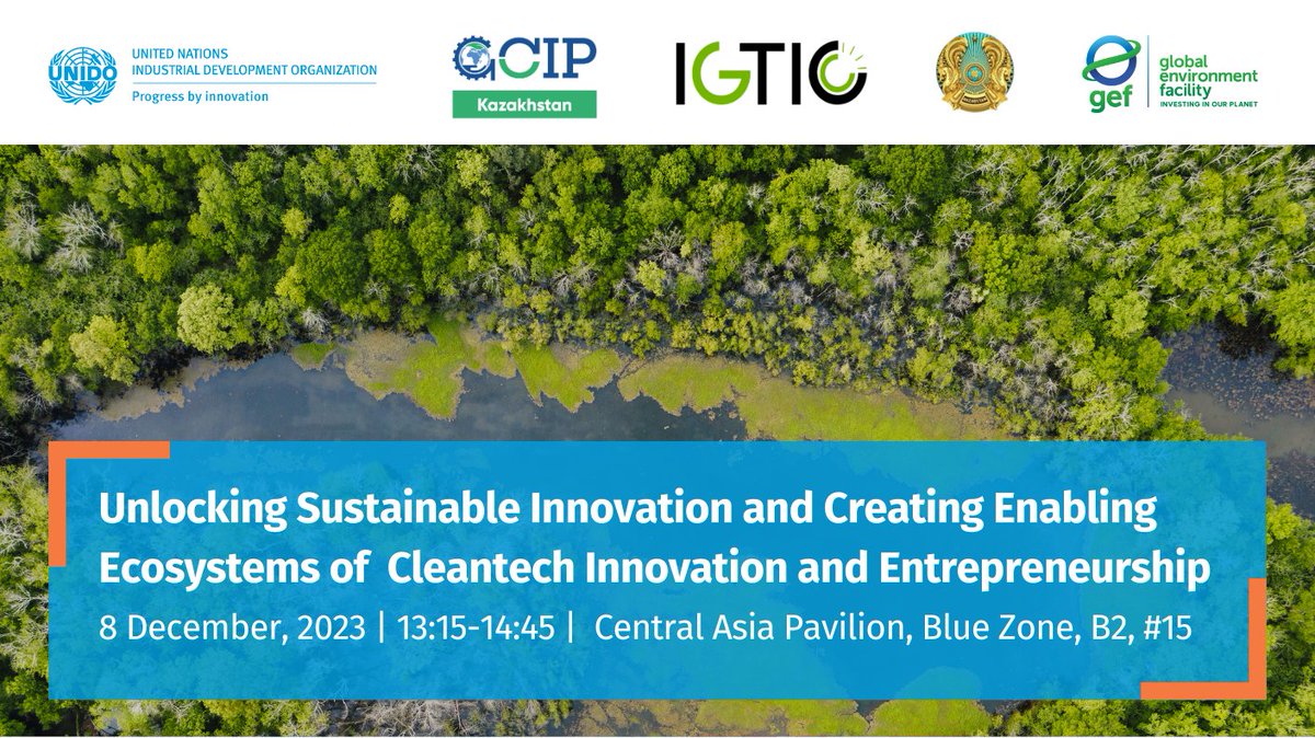 🚀 JOIN US TOMORROW ONLINE &amp; IN PERSON: <a href="/COP28_UAE/">COP28 UAE</a> Side Event by <a href="/UNIDO/">UNIDO</a> &amp; <a href="/IGTIC3/">IGTIC</a>.

📅 8 December, 13:15–14:45 (local time) &amp; 10:15–11:45 CET

📌 Central Asia Pavilion, B2-15 (Zone B2, Building 15)

🖥️ ZOOM: lnkd.in/dxpqPRXh

Let's dive into the future of cleantech!🤿🌱