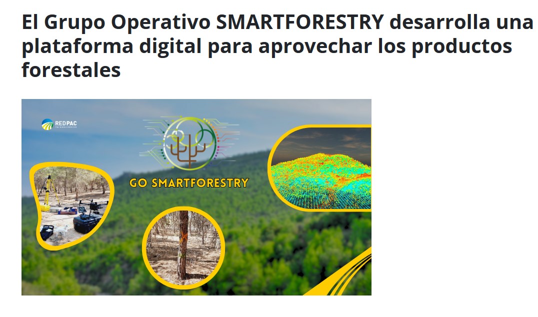 😊 Gracias @redPAC_ por este artículo que ayuda a difundir nuestro proyecto de innovación #SMARTFORESTRY sobre 'Digitalización de los recursos forestales para generar servicios ecosistémicos en un escenario Green Deal'. 
@EIPAGRI_SP @Agrinnova1 
👉Noticia: redpac.es/noticia/el-gru…