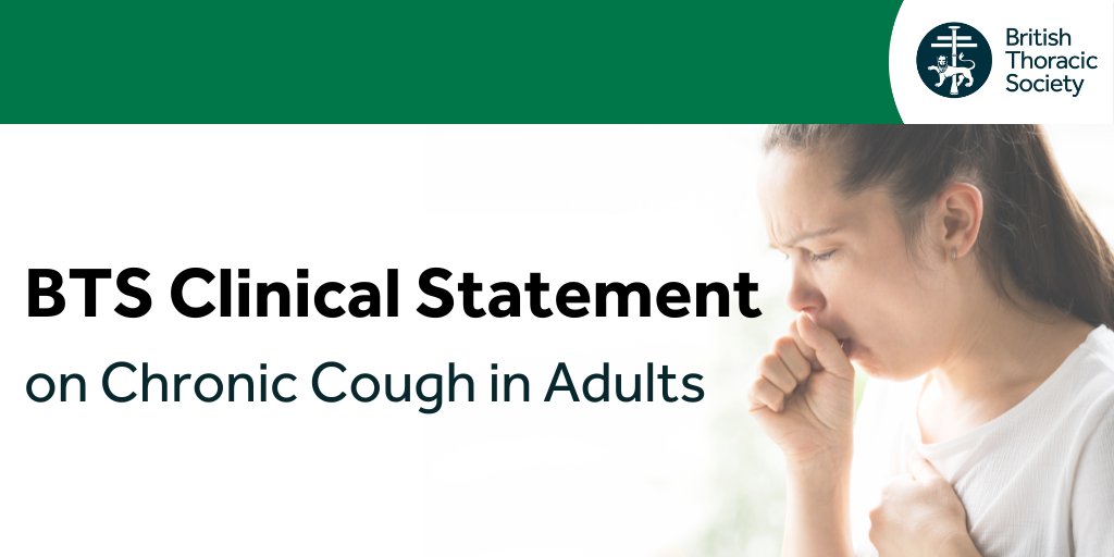 NEW: Today BTS publishes its Clinical Statement on Chronic Cough in Adults. This Statement aims to support clinical practice and provide practical recommendations as to how to implement recent evidence. Read the Statement here: bit.ly/3THJWBY