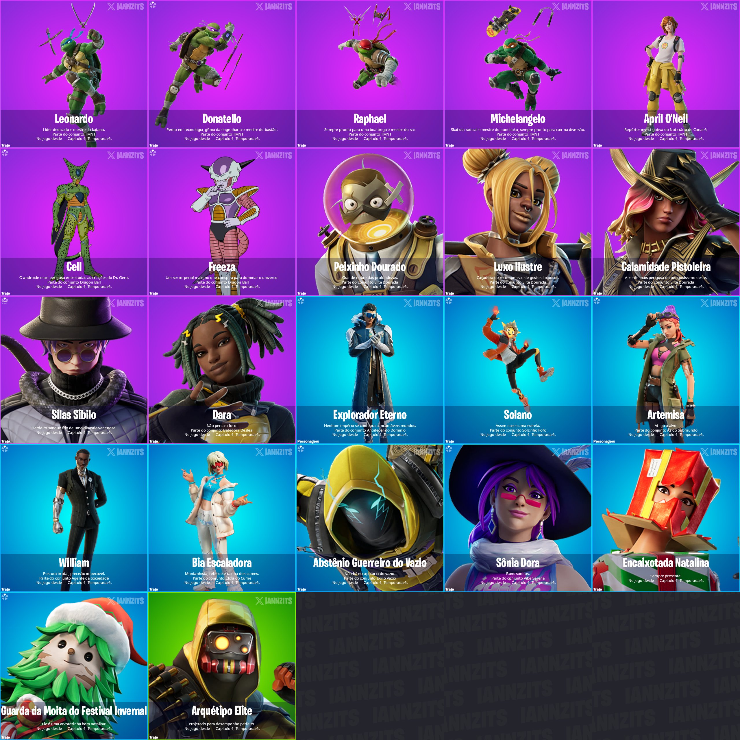 iannzits on X: Novas skins adicionadas na v18.10 do Fortnite