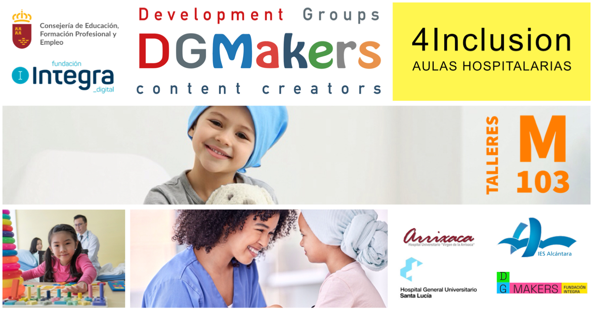 Cuando un niño es ingresado en un hospital, su mundo se para. El proyecto 4Inclusion Aulas Hospitalarias permitirá, gracias a los <a href="/DgMakers/">DGMakers</a>, que eso no ocurra. Gracias a <a href="/IesAlcantara/">IES Alcántara</a>, <a href="/EAEHD_RM/">EAEHD REGIÓN MURCIA</a>, <a href="/FIntegraDigital/">Fundación Integra Digital</a>, <a href="/GoldenmacEDU/">GoldenmacEDU</a>,  <a href="/pmondejar1/">Pedro Mondéjar</a> y @SADMurcia.
